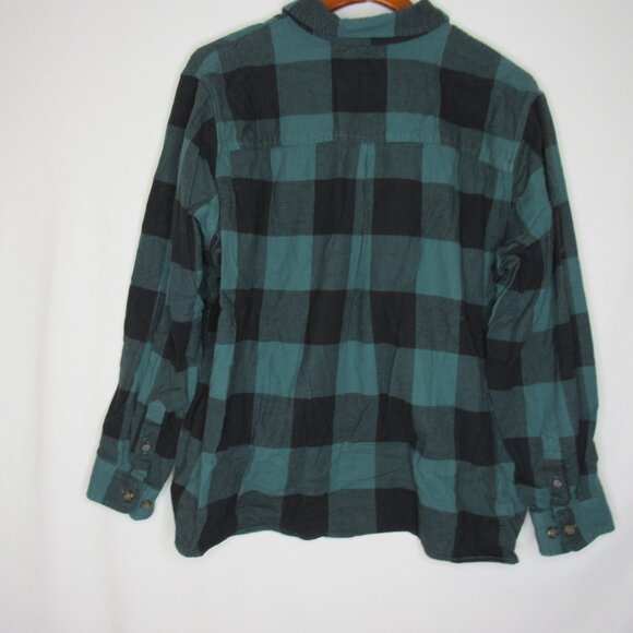 Carhartt Teal Green Rugged Flex Flannel Check Plaid Shirt Women's XXLarge XXL - Picture 8 of 9